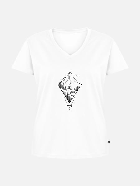 Triangle Mountain - Frauen Premium Bio T-Shirt mit V-Ausschnitt - Weiß