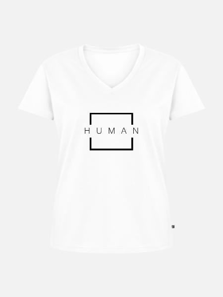 Human Ästhetik Geschenk - Frauen Premium Bio T-Shirt mit V-Ausschnitt - Weiß