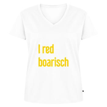 I red boarisch - Frauen Premium Bio T-Shirt mit V-Ausschnitt - Weiß - Vorne - AI Model Female 172 dark (172cm)