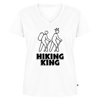 Bergwanderung Naturerlebnis Wandern Statement - Frauen Premium Bio T-Shirt mit V-Ausschnitt - Weiß - Vorne - AI Model Female 172 dark (172cm)
