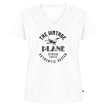 vintage plane plane - Women's Premium Organic V-neck T-shirt - white - Front - AI Model Female 172 dark (172cm)