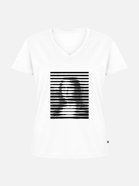 MONA - Frauen Premium Bio T-Shirt mit V-Ausschnitt - Weiß