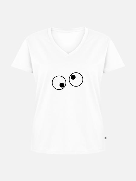 lustig - Frauen Premium Bio T-Shirt mit V-Ausschnitt - Weiß