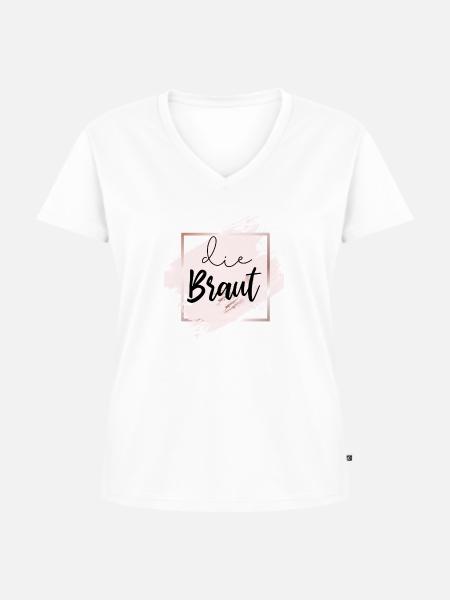 die Braut - Frauen Premium Bio T-Shirt mit V-Ausschnitt - Weiß