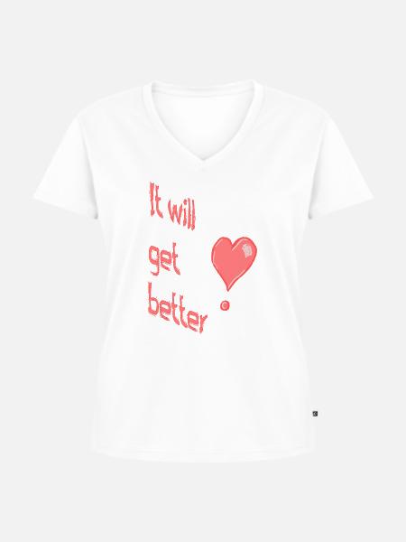 Motivation! - Frauen Premium Bio T-Shirt mit V-Ausschnitt - Weiß