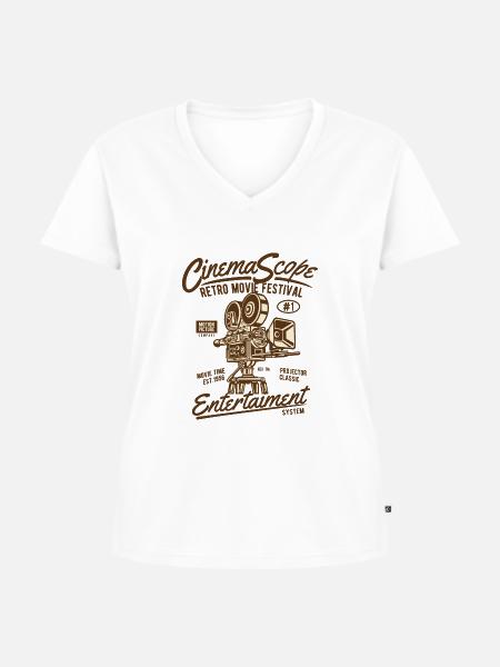 Movie Festival - Frauen Premium Bio T-Shirt mit V-Ausschnitt - Weiß