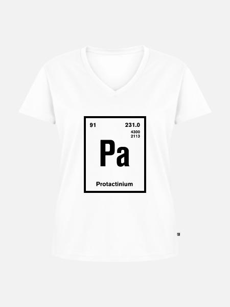 Protactinium Element im Periodensystem - Frauen Premium Bio T-Shirt mit V-Ausschnitt - Weiß