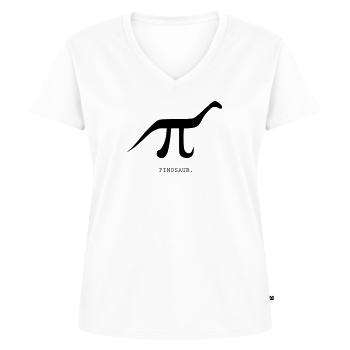Pinosaur - Women's Premium Organic V-neck T-shirt - white - Front - AI Model Female 172 dark (172cm)