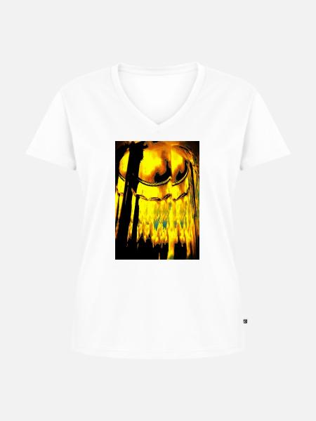 Sky Cathedral - Frauen Premium Bio T-Shirt mit V-Ausschnitt - Weiß