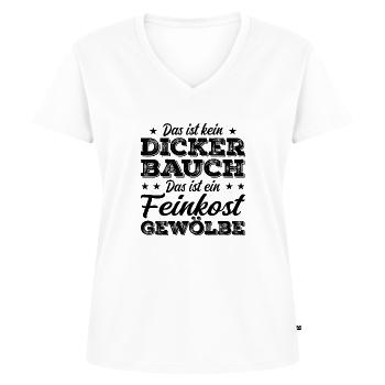 Feinkostgewölbe Charme - Frauen Premium Bio T-Shirt mit V-Ausschnitt - Weiß - Vorne - AI Model Female 172 dark (172cm)