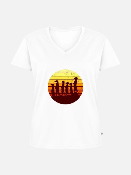 Erdmännchen - Frauen Premium Bio T-Shirt mit V-Ausschnitt - Weiß