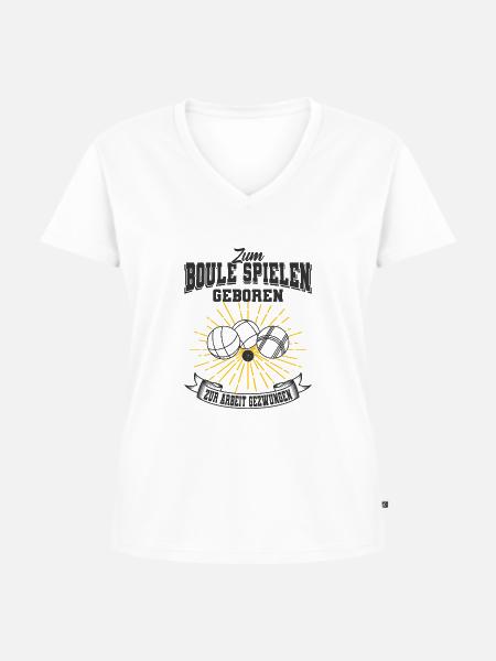 Boule - Frauen Premium Bio T-Shirt mit V-Ausschnitt - Weiß