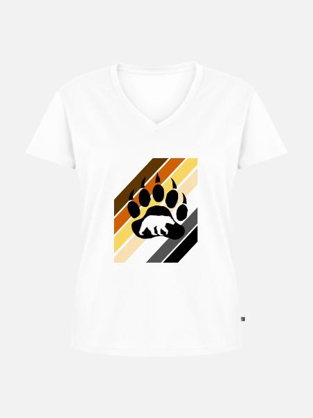 Gay Bear Flagge - Frauen Premium Bio T-Shirt mit V-Ausschnitt - Weiß