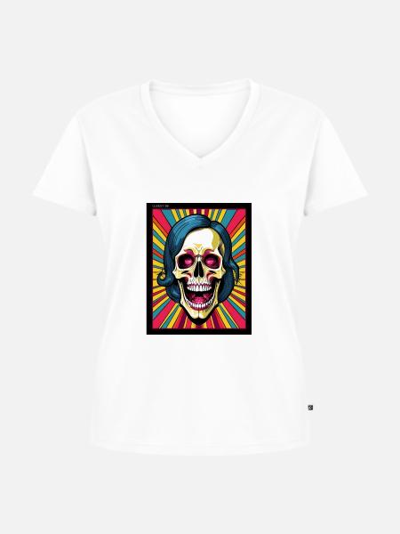 gedankenstürme one - Frauen Premium Bio T-Shirt mit V-Ausschnitt - Weiß