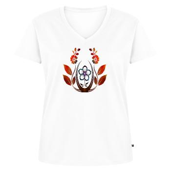 Spring beginning flower - Women's Premium Organic V-neck T-shirt - white - Front - AI Model Female 172 dark (172cm)