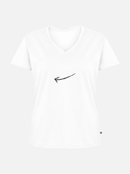 Pfeil - Frauen Premium Bio T-Shirt mit V-Ausschnitt - Weiß