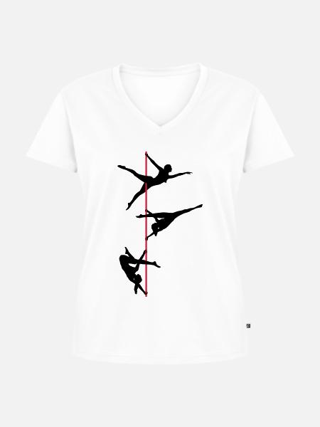 Pole Dance, Poledance - Frauen Premium Bio T-Shirt mit V-Ausschnitt - Weiß