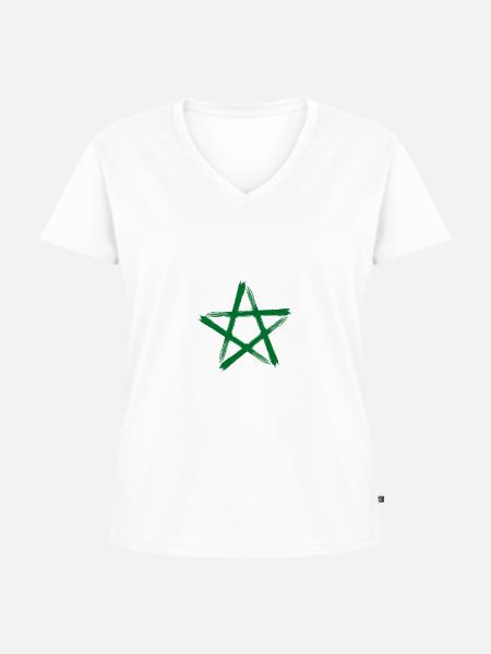 Marokko AlMaghrib Maghreb - Frauen Premium Bio T-Shirt mit V-Ausschnitt - Weiß