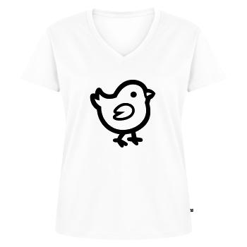 poussin - T-shirt encolure en V Premium bio Femme - blanc - Devant - AI Model Female 172 dark (172cm)