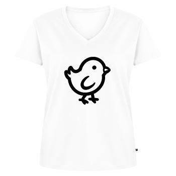 poussin - T-shirt encolure en V Premium bio Femme - blanc - Devant - AI Model Female 172 dark (172cm)