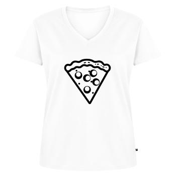 Pizza slice - Women's Premium Organic V-neck T-shirt - white - Front - AI Model Female 172 dark (172cm)