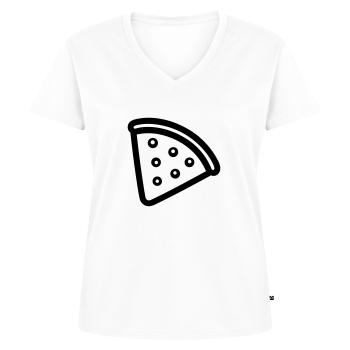 Pizza slice - Women's Premium Organic V-neck T-shirt - white - Front - AI Model Female 172 dark (172cm)