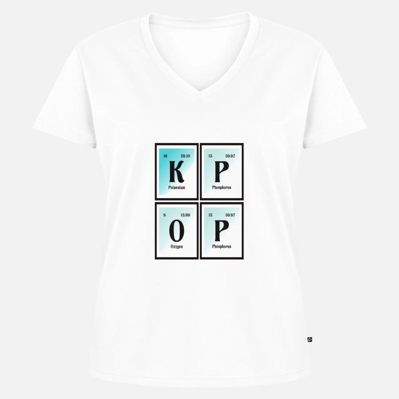 K-Pop | Periodensystem der Elemente - Frauen Premium Bio T-Shirt mit V-Ausschnitt - Weiß