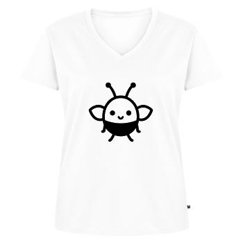 Biene - Frauen Premium Bio T-Shirt mit V-Ausschnitt - Weiß - Vorne - AI Model Female 172 dark (172cm)