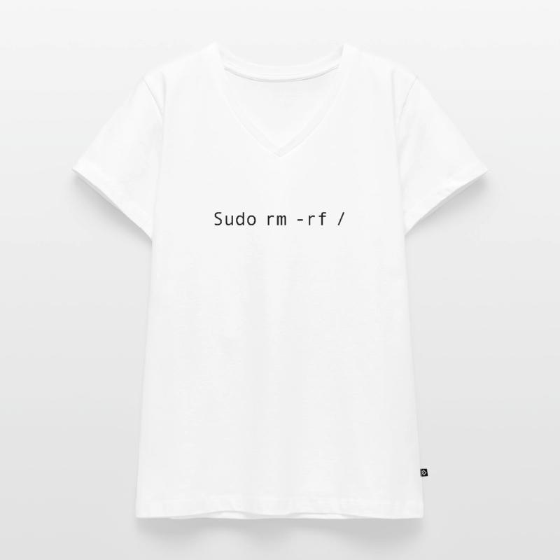 Linux-Codierung sudo rm -rf / Frauen Premium Bio T-Shirt mit V-Ausschnitt