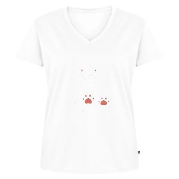 Stein Papier Schere - Frauen Premium Bio T-Shirt mit V-Ausschnitt - Weiß - Vorne - AI Model Female 172 dark (172cm)