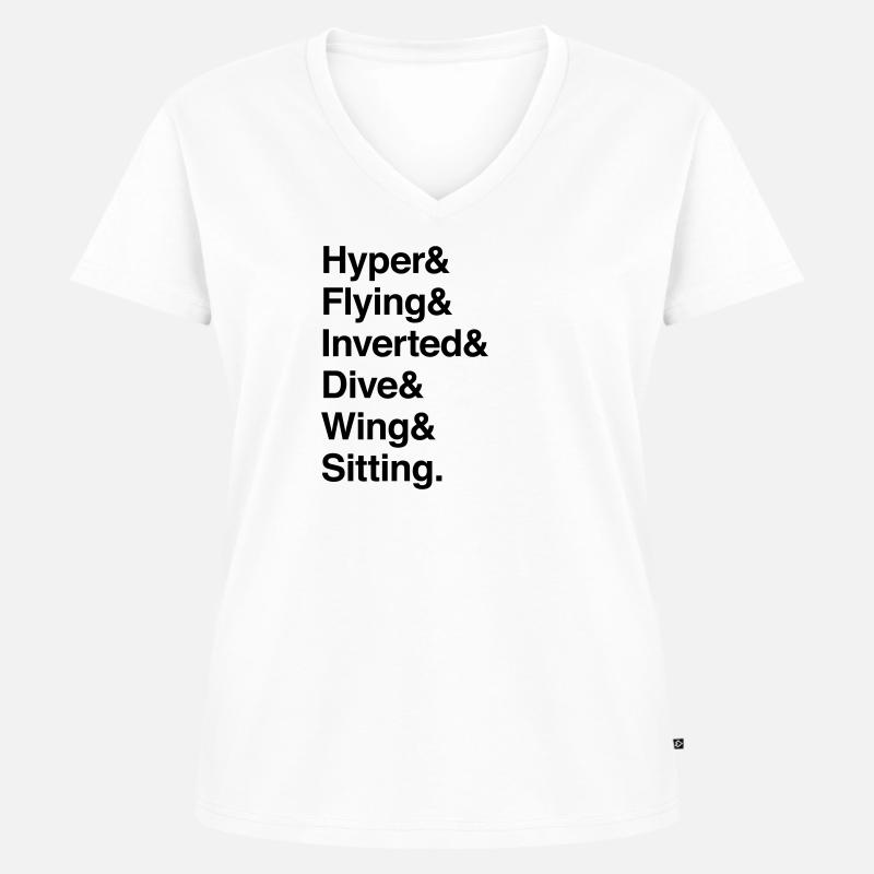 Hyper % Flying & Inverted | Roller coaster types - Women's Premium Organic V-neck T-shirt - white