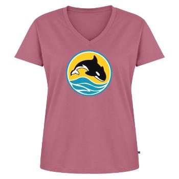 Orca - T-shirt encolure en V Premium bio Femme - mauve - Devant - AI Model Female 172 dark (172cm)