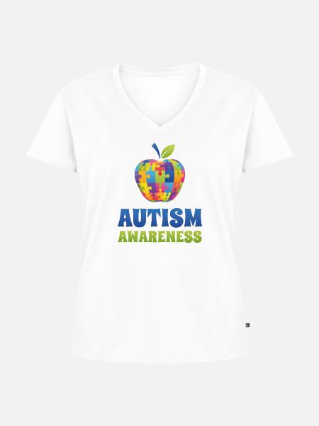 Bewusstsein für Autismus - Frauen Premium Bio T-Shirt mit V-Ausschnitt - Weiß