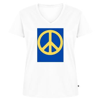 Frieden - Frauen Premium Bio T-Shirt mit V-Ausschnitt - Weiß - Vorne - AI Model Female 172 dark (172cm)