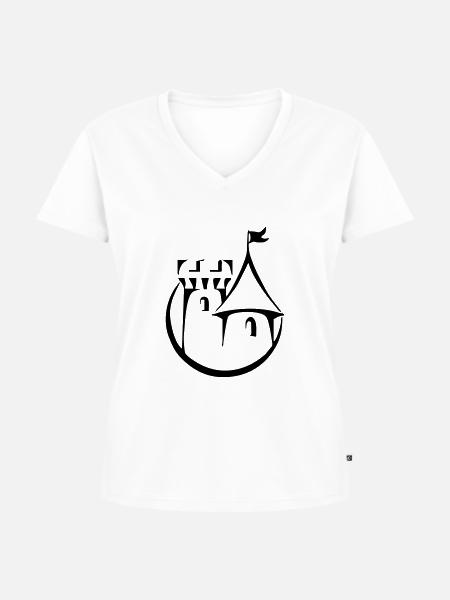 Schloss-Turm - Frauen Premium Bio T-Shirt mit V-Ausschnitt - Weiß