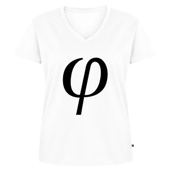 phi - T-shirt encolure en V Premium bio Femme - blanc - Devant - AI Model Female 172 dark (172cm)