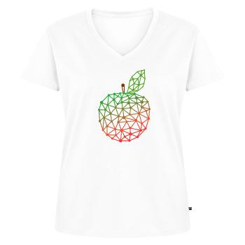 Apple - Women's Premium Organic V-neck T-shirt - white - Front - AI Model Female 172 dark (172cm)