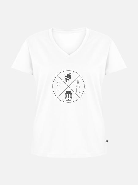 Schlichtes Wein Design - Frauen Premium Bio T-Shirt mit V-Ausschnitt - Weiß