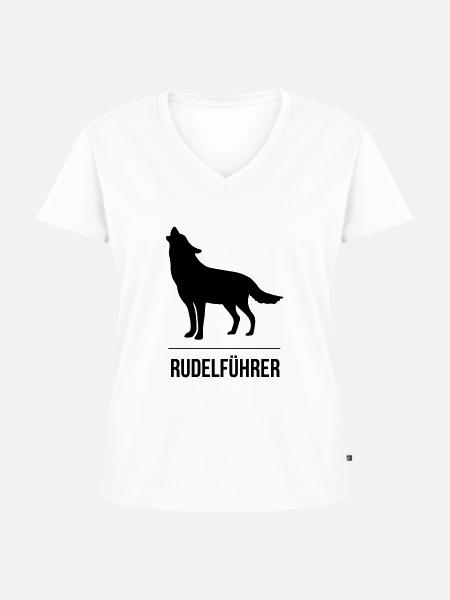 Rudelführer - Frauen Premium Bio T-Shirt mit V-Ausschnitt - Weiß