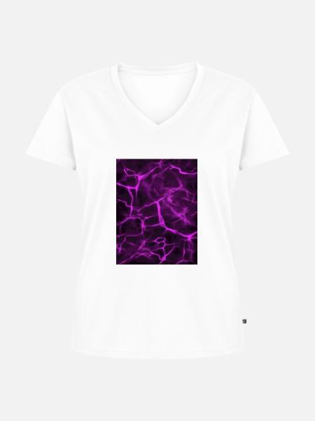 Lila Marmor Zusammenfassung - Frauen Premium Bio T-Shirt mit V-Ausschnitt - Weiß
