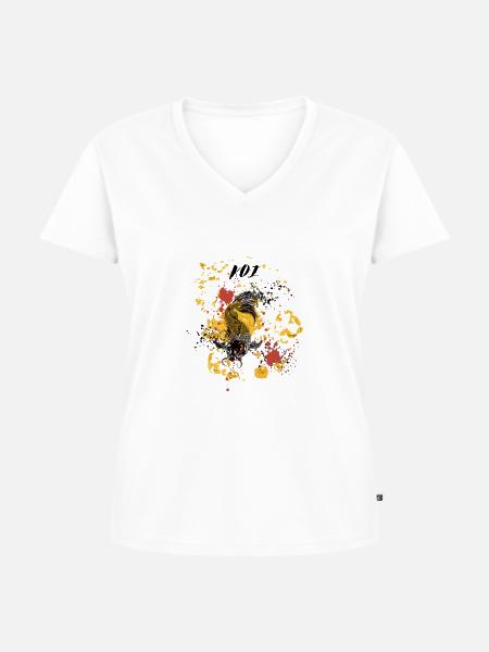 KOI - Frauen Premium Bio T-Shirt mit V-Ausschnitt - Weiß