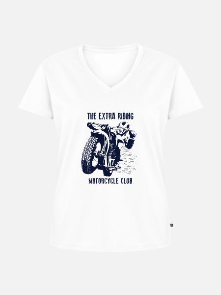 Das Extra Reiten - Frauen Premium Bio T-Shirt mit V-Ausschnitt - Weiß