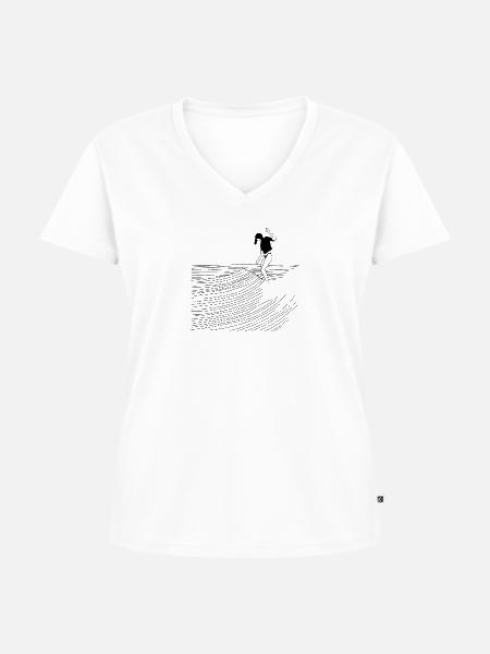 Surfen (Wellenreiten) - Frauen Premium Bio T-Shirt mit V-Ausschnitt - Weiß