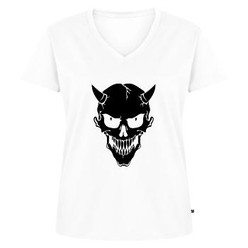 Devil - Women's Premium Organic V-neck T-shirt - white - Front - AI Model Female 172 dark (172cm)