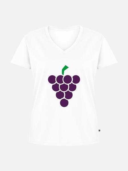 Weintraube - Frauen Premium Bio T-Shirt mit V-Ausschnitt - Weiß