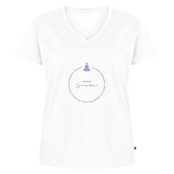 Human Design Shirt Generatorin Eigenschaften b w - Frauen Premium Bio T-Shirt mit V-Ausschnitt - Weiß - Vorne - AI Model Female 172 dark (172cm)
