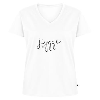 Hygge - Frauen Premium Bio T-Shirt mit V-Ausschnitt - Weiß - Vorne - AI Model Female 172 dark (172cm)