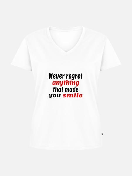 kein Bedauern - Frauen Premium Bio T-Shirt mit V-Ausschnitt - Weiß