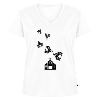 Kirche glaube - Frauen Premium Bio T-Shirt mit V-Ausschnitt - Weiß - Vorne - AI Model Female 172 dark (172cm)