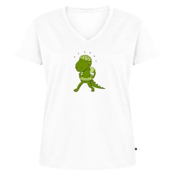 Drôle de crocodile - T-shirt encolure en V Premium bio Femme - blanc - Devant - AI Model Female 172 dark (172cm)